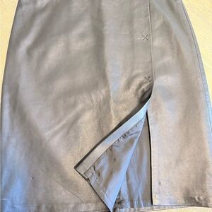 Laundry By Shelli Segal Black Genuine Leather Skirt